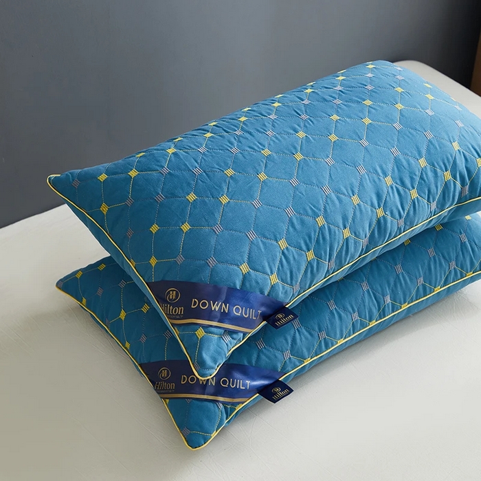 91家纺网 家纺一手货源 找家纺 雅晨枕芯 2025新款满天星单边枕头枕芯 单边-蓝色--低枕（500g） 48x74cm/只