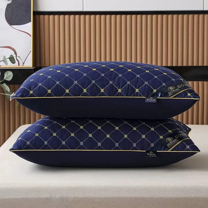 雅晨枕芯 2025新款满天星单边枕头枕芯 单边-藏青--中枕（700g） 48x74cm/只