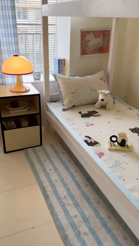 91家纺网 家纺一手货源 找家纺 安哆啦家纺 2025新款A类小清新卡通学生季宿舍床儿童用冰藤凉席席子两件套 冰藤席-黑猫日记