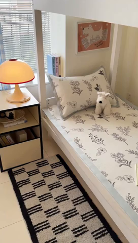 91家纺网 家纺一手货源 找家纺 安哆啦家纺 2025新款A类小清新卡通学生季宿舍床儿童用冰藤凉席席子两件套 冰藤席-空墨