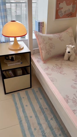 91家纺网 家纺一手货源 找家纺 安哆啦家纺 2025新款A类小清新卡通学生季宿舍床儿童用冰藤凉席席子两件套 冰藤席-免小姐的花