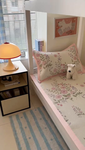 91家纺网 家纺一手货源 找家纺 安哆啦家纺 2025新款A类小清新卡通学生季宿舍床儿童用冰藤凉席席子两件套 冰藤席-夏日初恋