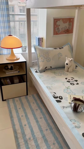 91家纺网 家纺一手货源 找家纺 安哆啦家纺 2025新款A类小清新卡通学生季宿舍床儿童用冰藤凉席席子两件套 冰藤席-熊猫团团