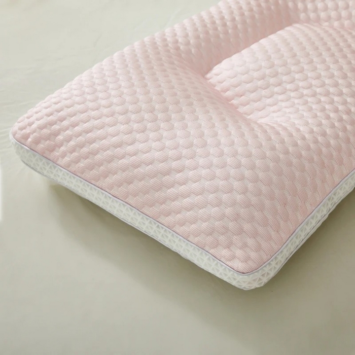 91家纺网 家纺一手货源 找家纺 雅晨枕芯 2025新款夏季天冰丝凉感冰豆豆护颈按摩枕头枕芯 凉感护颈枕 粉色 48x74cm/只