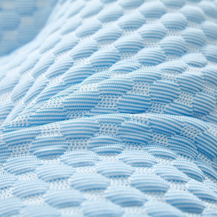 91家纺网 家纺一手货源 找家纺 雅晨枕芯 2025新款夏季天冰丝凉感冰豆豆护颈按摩枕头枕芯 凉感护颈枕 蓝色 48x74cm/只