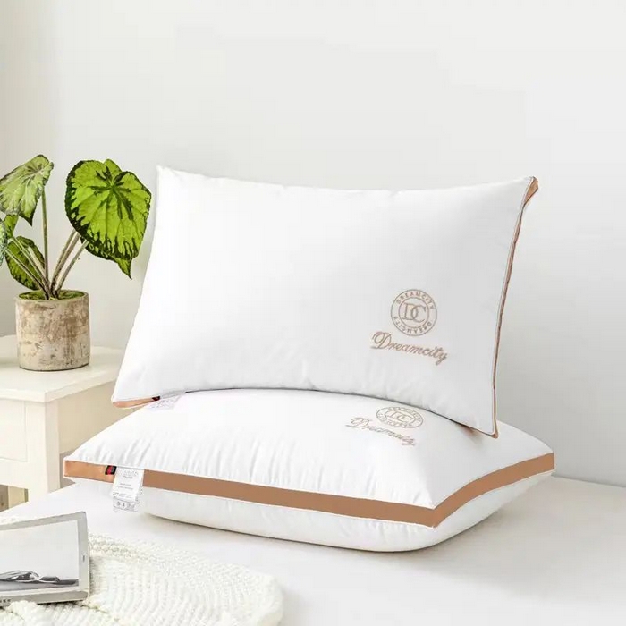 雅晨枕芯 2025新款DC酒店磨毛羽丝绒枕芯枕头 高级金--中枕 48*74cm/只