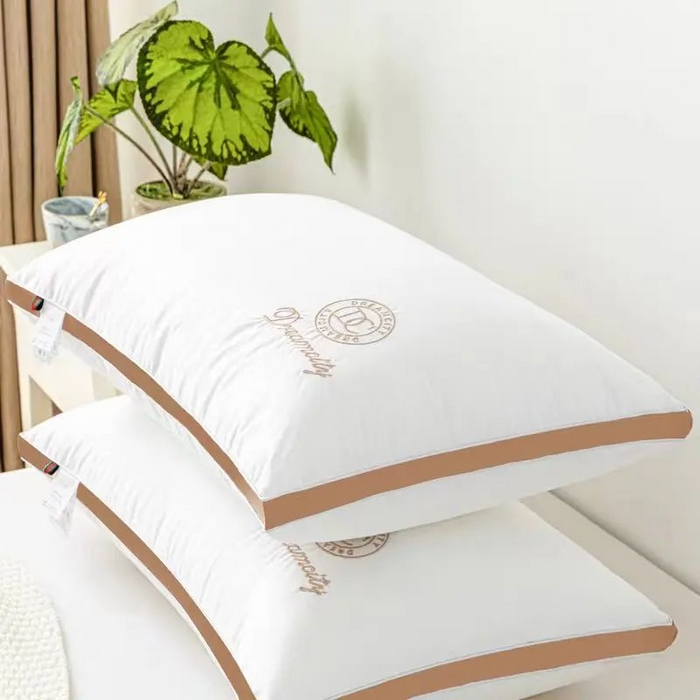 91家纺网 家纺一手货源 找家纺 雅晨枕芯 2025新款DC酒店磨毛羽丝绒枕芯枕头 高级金--中枕 48*74cm/只