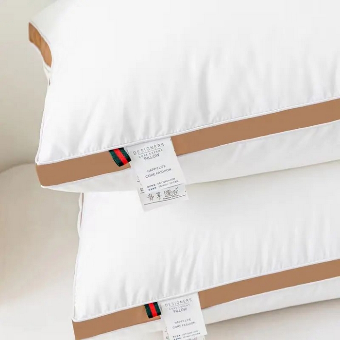 91家纺网 家纺一手货源 找家纺 雅晨枕芯 2025新款DC酒店磨毛羽丝绒枕芯枕头 高级金--中枕 48*74cm/只