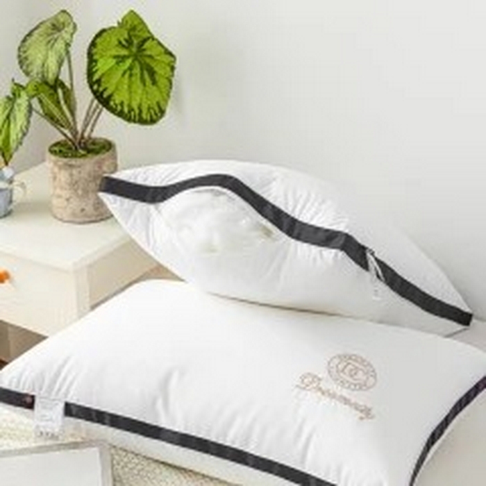 91家纺网 家纺一手货源 找家纺 雅晨枕芯 2025新款DC酒店磨毛羽丝绒枕芯枕头 高级黑--中枕 48*74cm/只