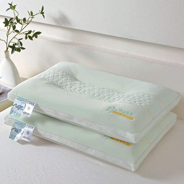 91家纺网 家纺一手货源 找家纺 雅晨枕芯 2025新款夏季凉感冰丝乳胶护颈椎枕头家用定型保健枕头枕芯 冰丝乳胶-浅绿 48x74cm/只中枕