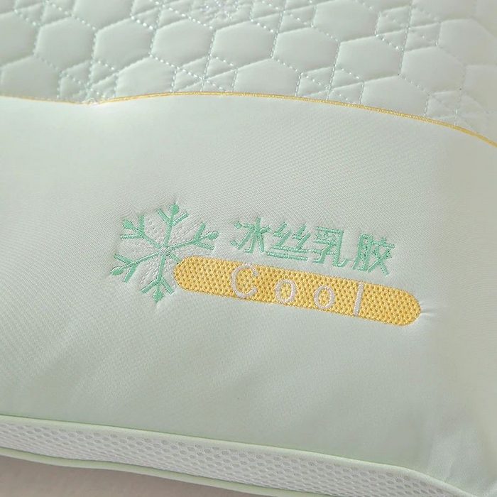 91家纺网 家纺一手货源 找家纺 雅晨枕芯 2025新款夏季凉感冰丝乳胶护颈椎枕头家用定型保健枕头枕芯 冰丝乳胶-浅绿 48x74cm/只高枕
