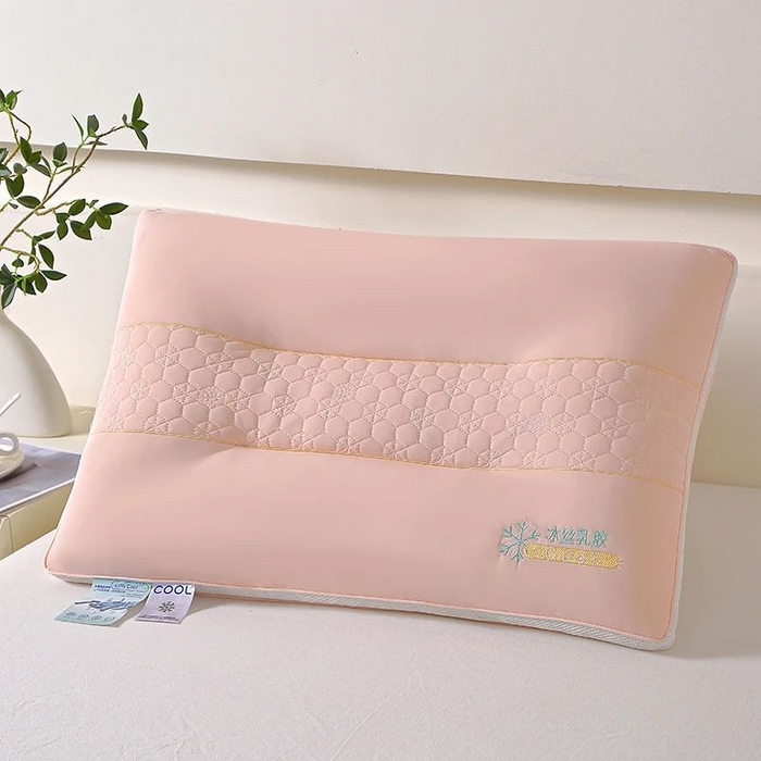 91家纺网 家纺一手货源 找家纺 雅晨枕芯 2025新款夏季凉感冰丝乳胶护颈椎枕头家用定型保健枕头枕芯 冰丝乳胶-玉色 48x74cm/只中枕