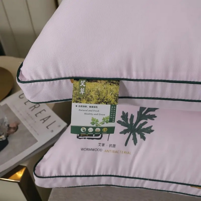 91家纺网 家纺一手货源 找家纺 雅晨枕芯 2025新款直播热品艾草枕头艾草驱蚊枕芯立体艾草抗菌枕头枕芯 双边立体艾草粉 48x74cm/只高枕800g