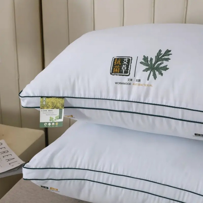 91家纺网 家纺一手货源 找家纺 雅晨枕芯 2025新款直播热品艾草枕头艾草驱蚊枕芯立体艾草抗菌枕头枕芯 双边立体艾草蓝 48x74cm/只中枕700g