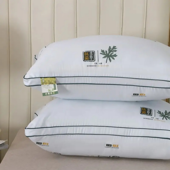 91家纺网 家纺一手货源 找家纺 雅晨枕芯 2025新款直播热品艾草枕头艾草驱蚊枕芯立体艾草抗菌枕头枕芯 双边立体艾草蓝 48x74cm/只中枕700g