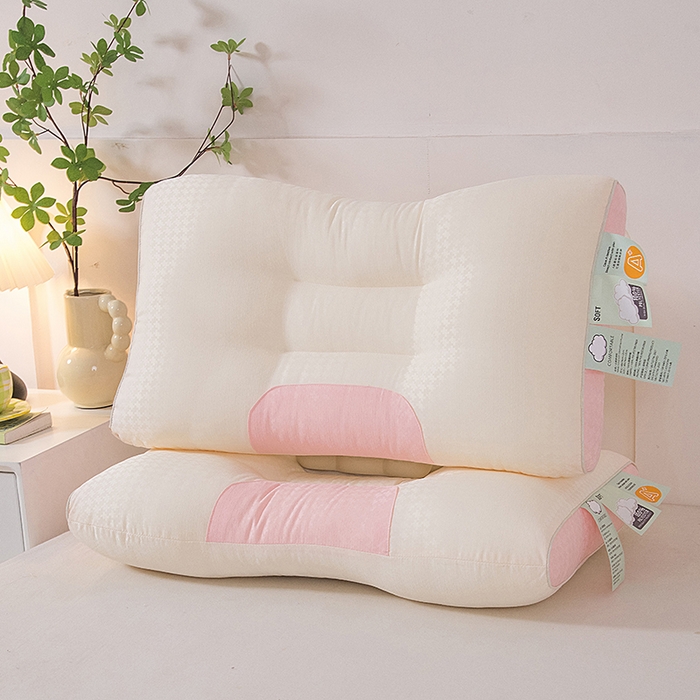 雅晨枕芯 2025新款云柔定型护颈枕 云柔定型护颈枕粉色 48x74cm/只低枕