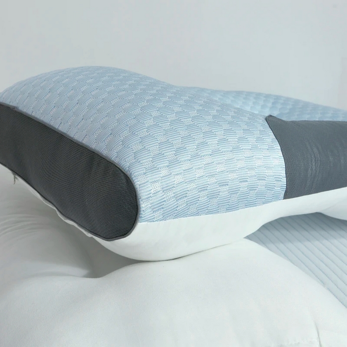 91家纺网 家纺一手货源 找家纺 雅晨枕芯 2025新款夏季冰豆豆枕芯枕头凉豆豆SPA按摩护颈分区定型枕芯 蓝色 48x74cm-高枕950g/只