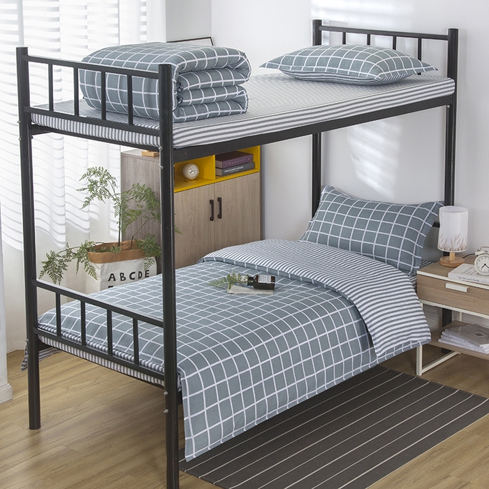 91家纺网 家纺一手货源 找家纺 乐旗 2025新款全棉12868学生宿舍三件套纯棉六件套装 无印优品