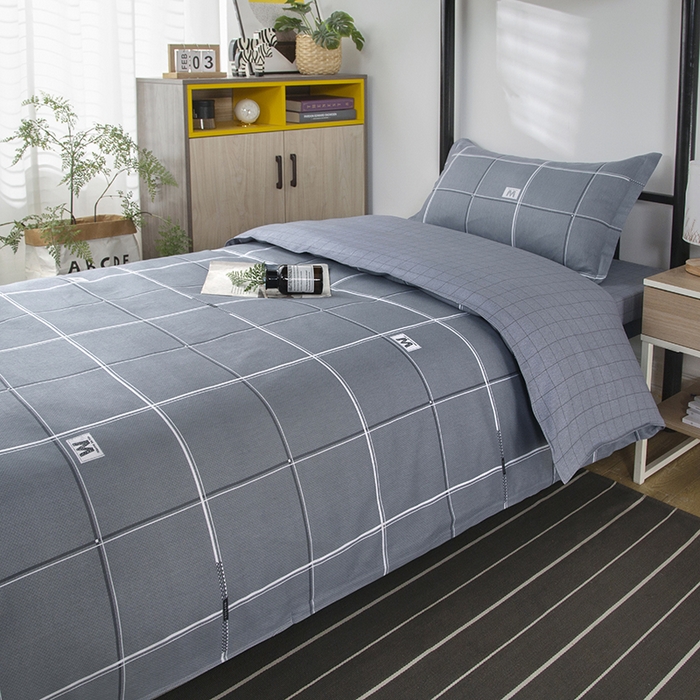 91家纺网 家纺一手货源 找家纺 乐旗 2025新款全棉12868学生宿舍三件套纯棉六件套装 水波物语