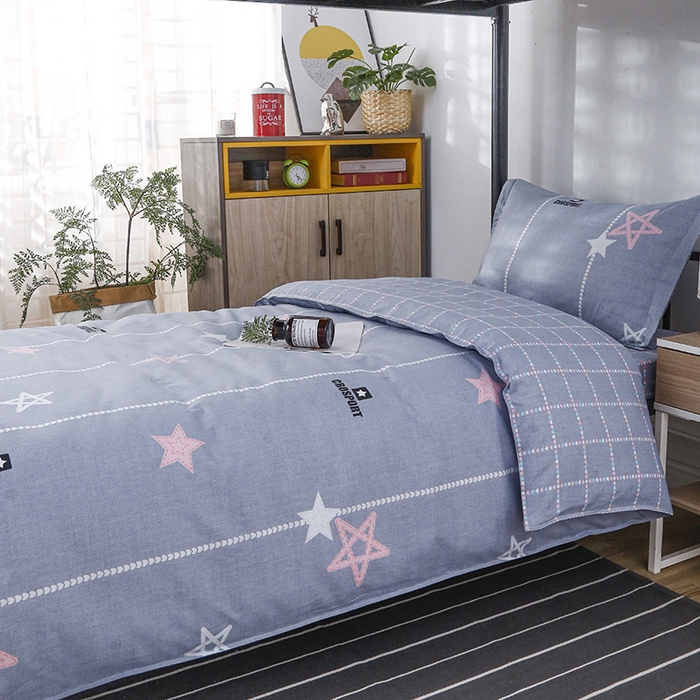 91家纺网 家纺一手货源 找家纺 乐旗 2025新款全棉12868学生宿舍三件套纯棉六件套装 梦幻星空