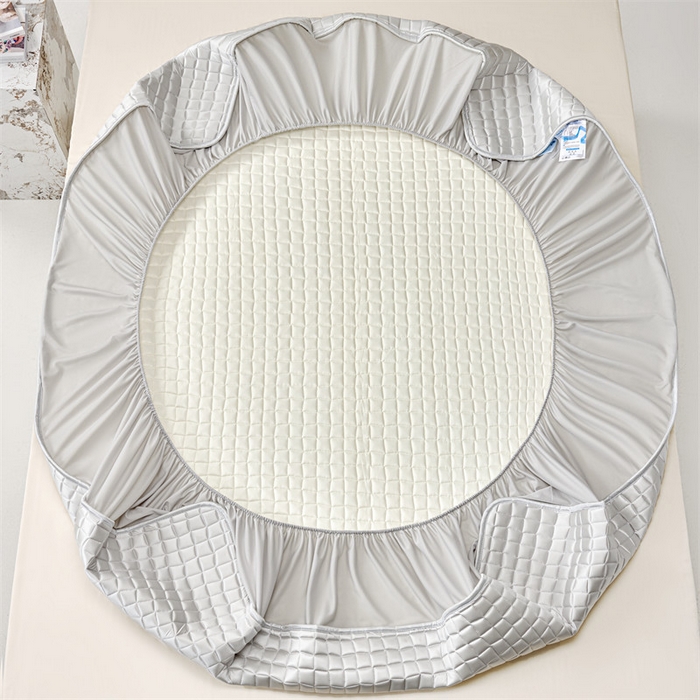 91家纺网 家纺一手货源 找家纺 罗优家纺 2025新款水光美 肤冰块凉席 浅银灰