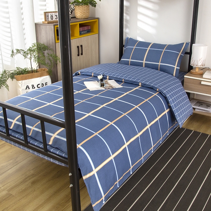 91家纺网 家纺一手货源 找家纺 乐旗 2025新款全棉12868学生宿舍三件套纯棉六件套装 格瑞斯