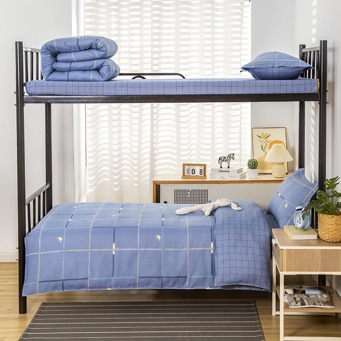 91家纺网 家纺一手货源 找家纺 乐旗 2025新款全棉12868学生宿舍三件套纯棉六件套装 时尚潮流