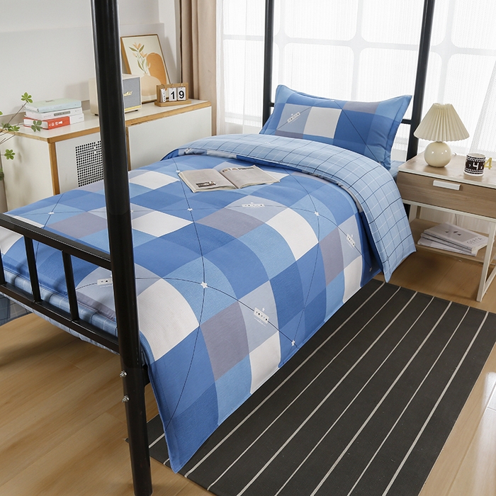 91家纺网 家纺一手货源 找家纺 乐旗 2025新款全棉12868学生宿舍三件套纯棉六件套装 妙趣青春