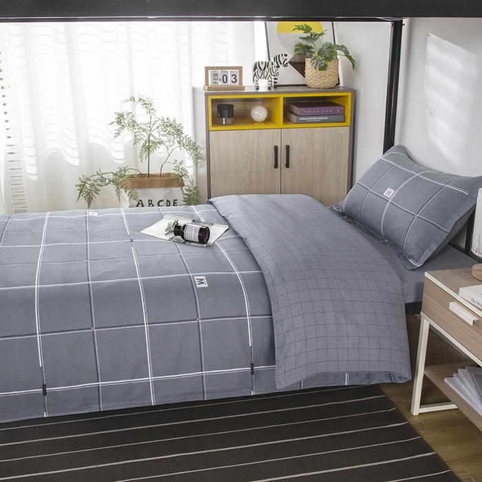 91家纺网 家纺一手货源 找家纺 乐旗 2025新款全棉12868学生宿舍三件套纯棉六件套装 水波物语