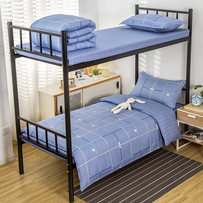 91家纺网 家纺一手货源 找家纺 乐旗 2025新款全棉12868学生宿舍三件套纯棉六件套装 时尚潮流