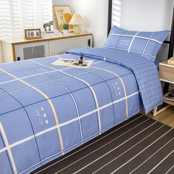 91家纺网 家纺一手货源 找家纺 乐旗 2025新款全棉12868学生宿舍三件套纯棉六件套装 幸福永恒