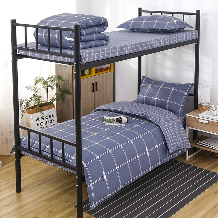 91家纺网 家纺一手货源 找家纺 乐旗 2025新款全棉12868学生宿舍三件套纯棉六件套装 时尚先生