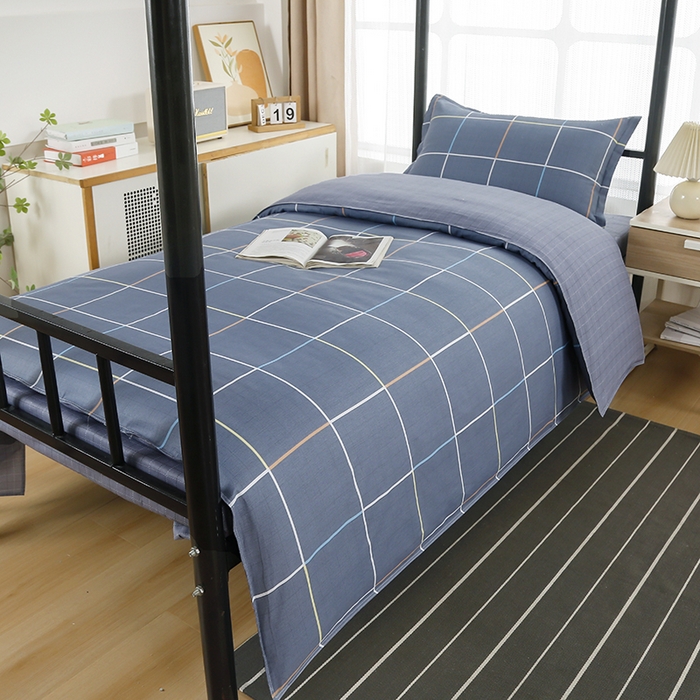 91家纺网 家纺一手货源 找家纺 乐旗 2025新款全棉12868学生宿舍三件套纯棉六件套装 时尚格