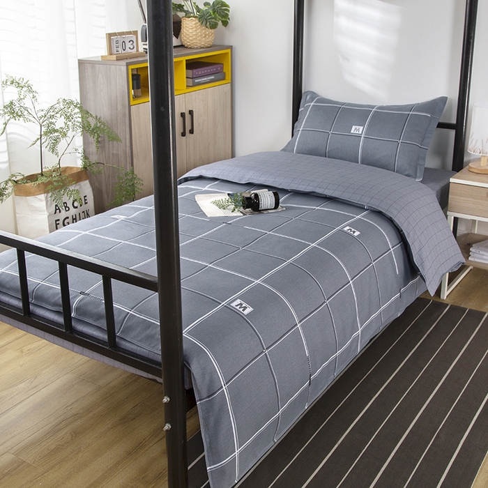 91家纺网 家纺一手货源 找家纺 乐旗 2025新款全棉12868学生宿舍三件套纯棉六件套装 水波物语