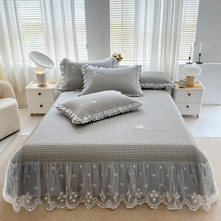 91家纺网 家纺一手货源 找家纺 （总）代芙家纺 2025新款PE凉感软凉席床裙款三件套控价238