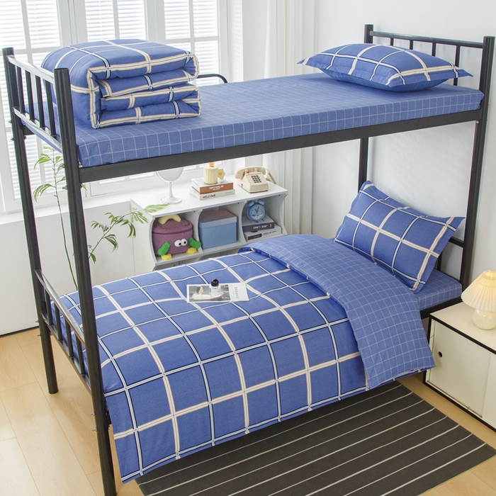 91家纺网 家纺一手货源 找家纺 （总）乐旗 2025新款全棉12868学生宿舍三件套纯棉六件套装