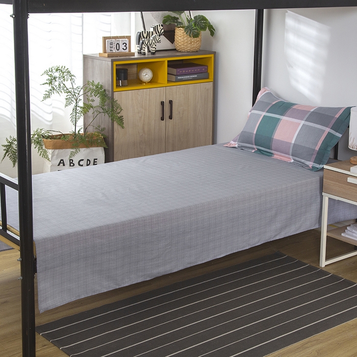 91家纺网 家纺一手货源 找家纺 乐旗 2025新款全棉12868学生宿舍三件套纯棉六件套装 格兰特