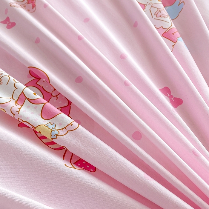 91家纺网 家纺一手货源 找家纺 爱丽丝 2025新款正版授权三丽鸥全棉40支13372单被套 童趣美乐蒂