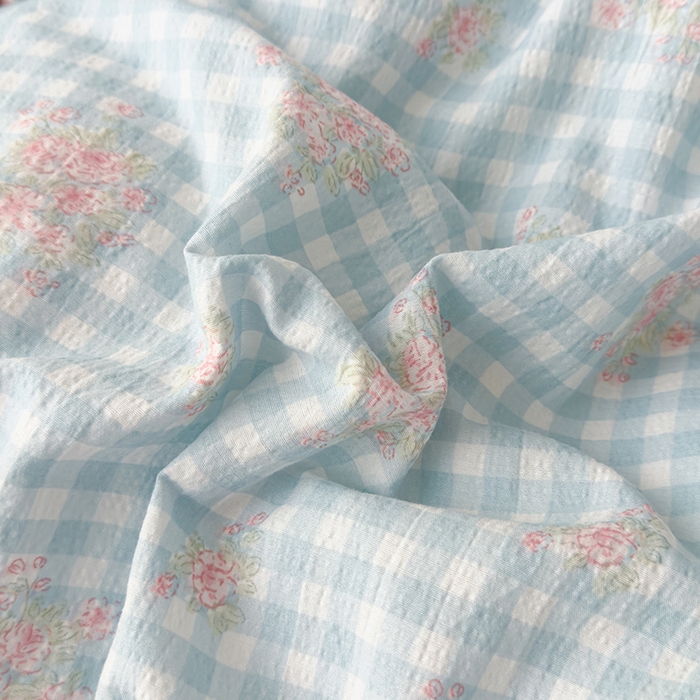 91家纺网 家纺一手货源 找家纺 竹合家纺 2025新品云感皱皱四件套跑量款小清新四件套 梦境-蓝