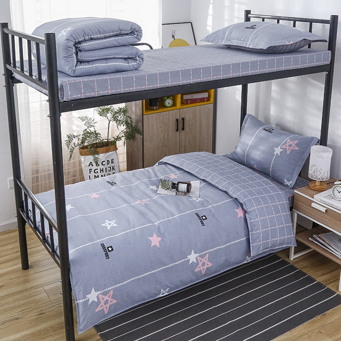 91家纺网 家纺一手货源 找家纺 乐旗 2025新款全棉12868学生宿舍三件套纯棉六件套装 梦幻星空