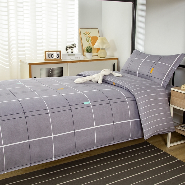 91家纺网 家纺一手货源 找家纺 乐旗 2025新款全棉12868学生宿舍三件套纯棉六件套装 青春格调