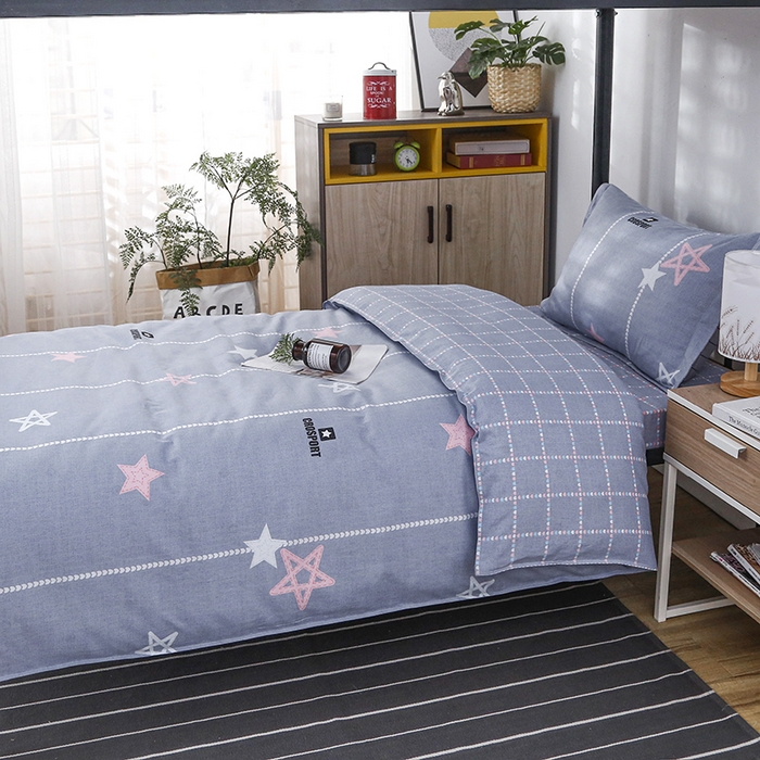 91家纺网 家纺一手货源 找家纺 乐旗 2025新款全棉12868学生宿舍三件套纯棉六件套装 梦幻星空