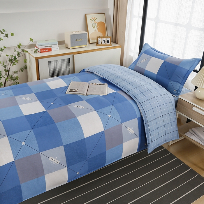 91家纺网 家纺一手货源 找家纺 乐旗 2025新款全棉12868学生宿舍三件套纯棉六件套装 妙趣青春