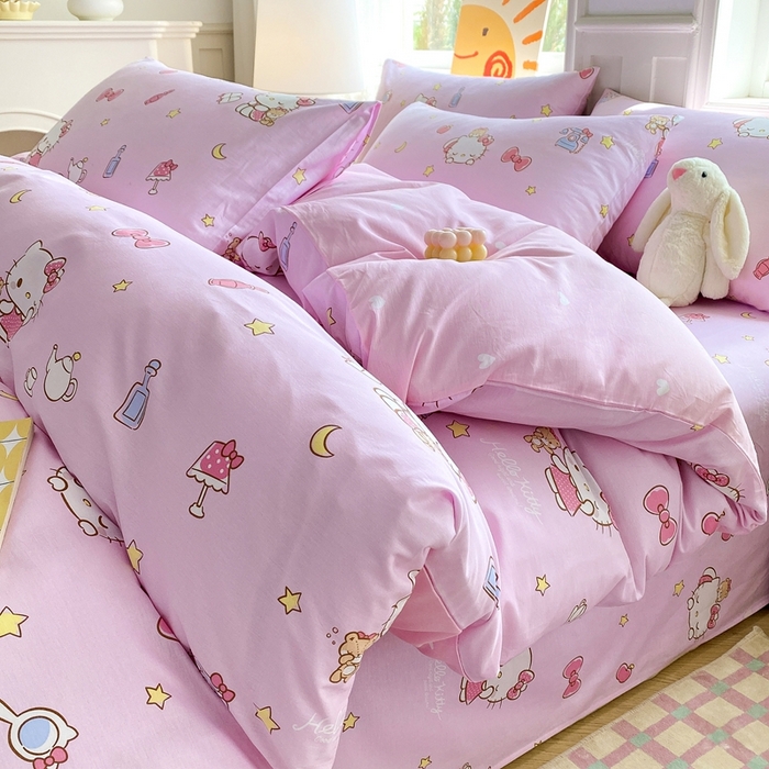 91家纺网 家纺一手货源 找家纺 爱丽丝 2025新款正版授权三丽鸥全棉40支13372单被套 美美凯蒂