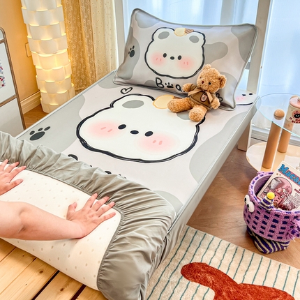 91家纺网 家纺一手货源 找家纺 （总）柒月家居 2025新款大版冰丝床笠（学生床）