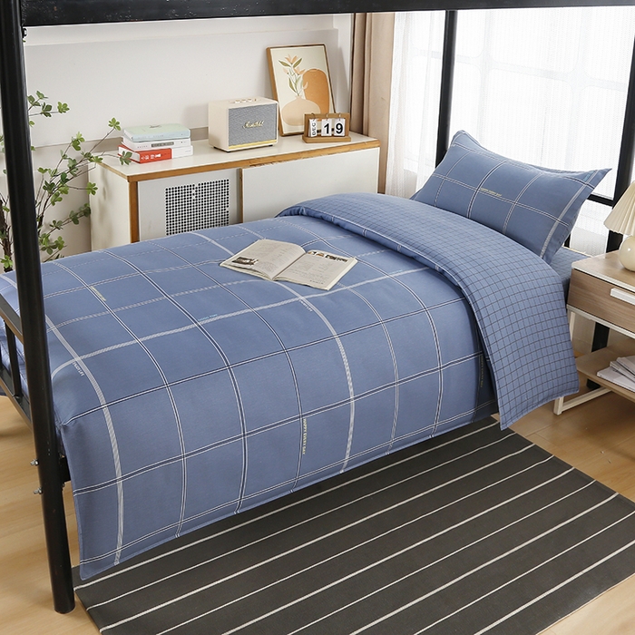 91家纺网 家纺一手货源 找家纺 乐旗 2025新款全棉12868学生宿舍三件套纯棉六件套装 时尚前沿