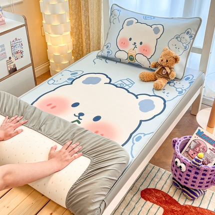 91家纺网 家纺一手货源 找家纺 （总）柒月家居 2025新款大版冰丝床笠（学生床）