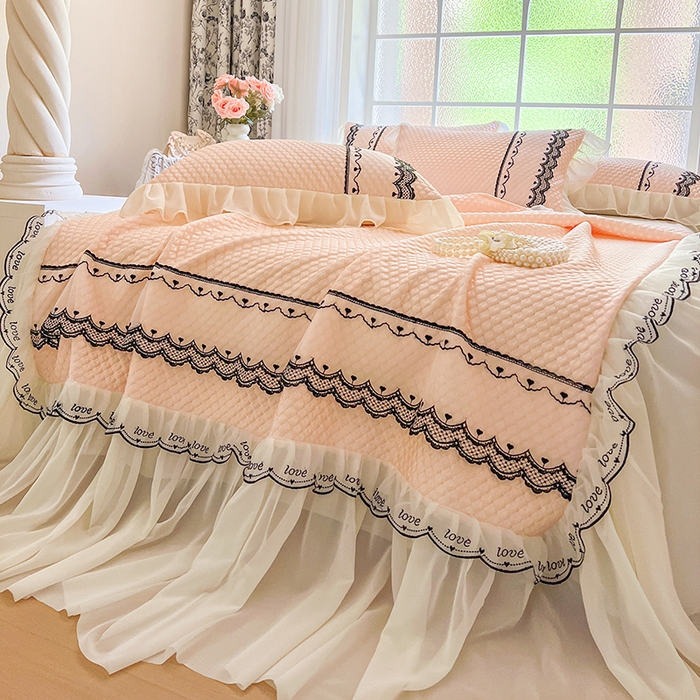 91家纺网 家纺一手货源 找家纺 网红馆（ck家纺） 2025新款凉豆豆床裙款凉席三件套-露茜公主 露茜公主-玉