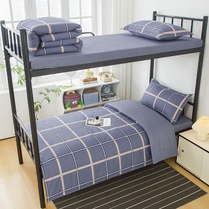 91家纺网 家纺一手货源 找家纺 （总）乐旗 2025新款全棉12868学生宿舍三件套纯棉六件套装