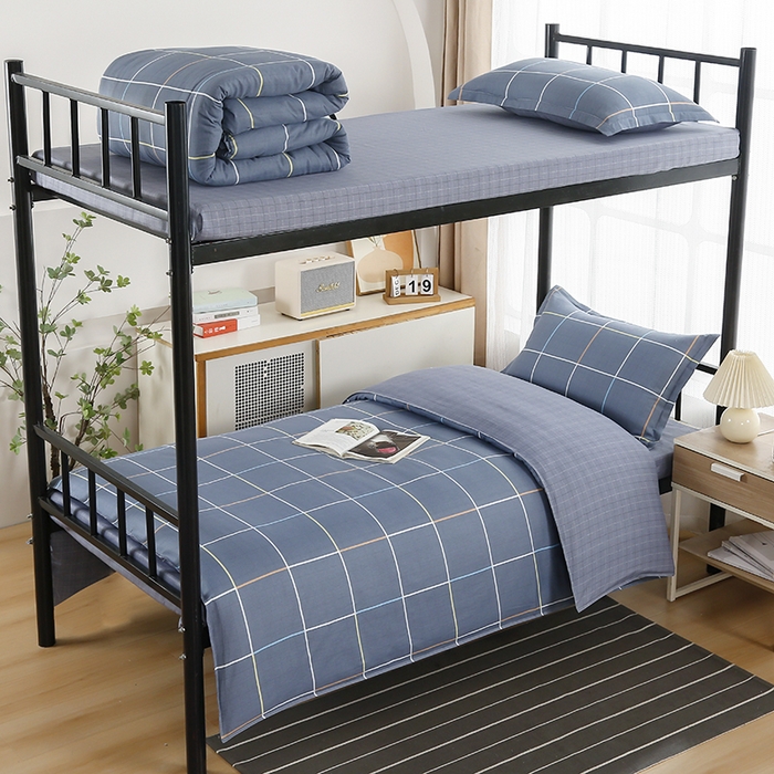 91家纺网 家纺一手货源 找家纺 乐旗 2025新款全棉12868学生宿舍三件套纯棉六件套装 时尚格